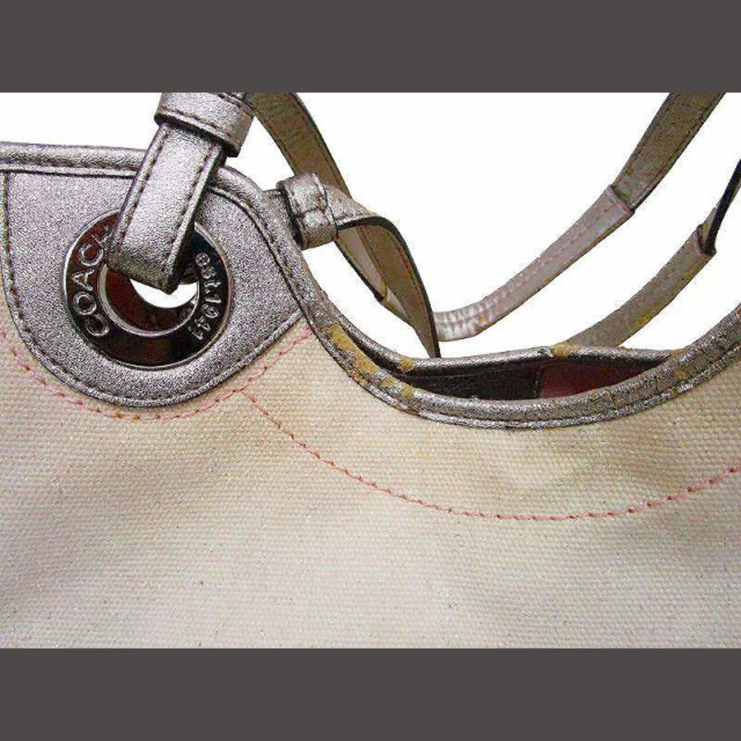 COACH(コーチ)のコーチ COACH トートバッグ 金具ロゴ 貝殻 ホワイト系 ■GY14 レディースのバッグ(トートバッグ)の商品写真