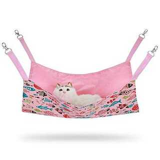 ピンク猫ハンモック Sinpoo ベッドハンモック 両面使用可能 ペットベッド (猫)