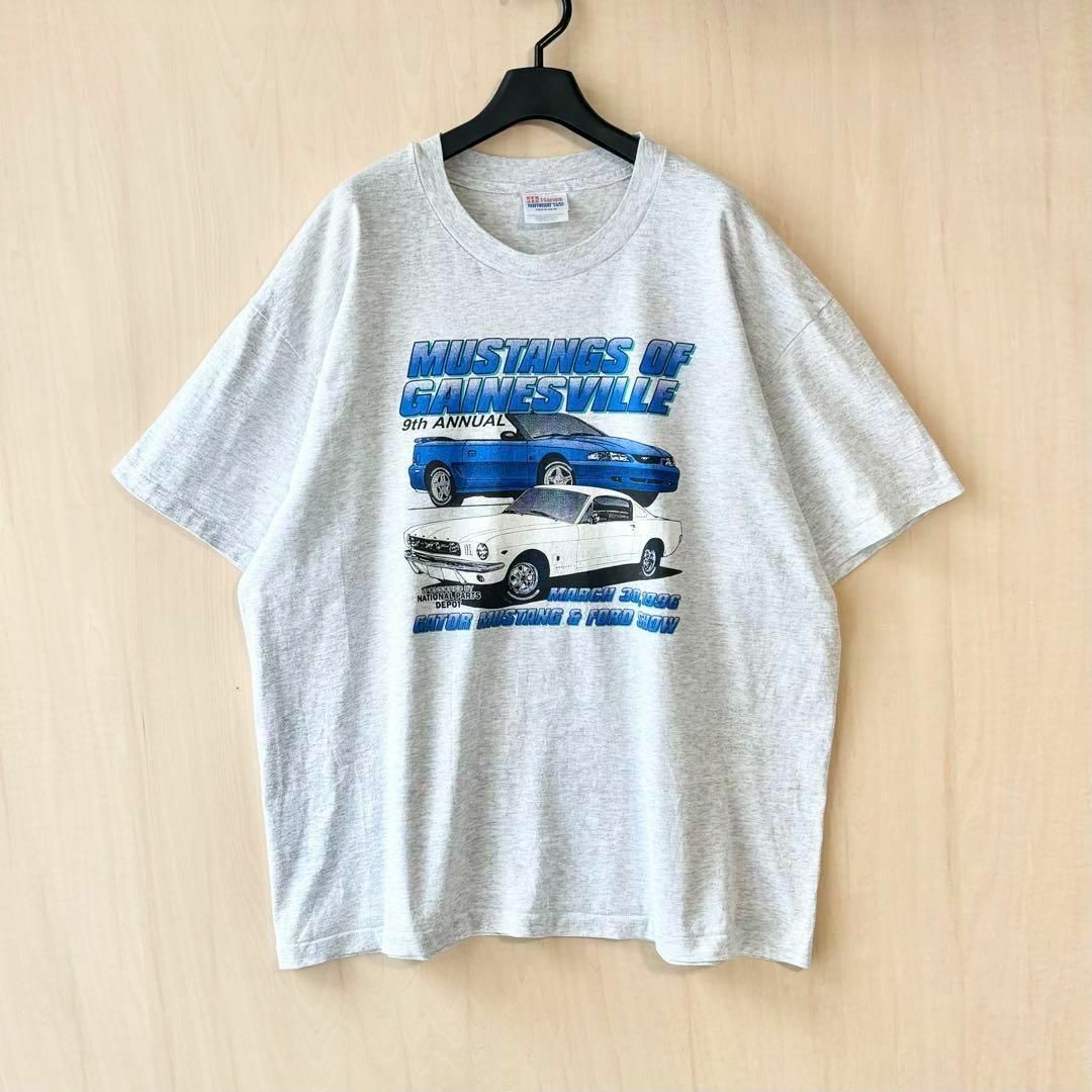 Hanes(ヘインズ)の90s メキシコ製古着　ヴィンテージ　ヘインズ　フォード　マスタング　Tシャツ メンズのトップス(Tシャツ/カットソー(半袖/袖なし))の商品写真