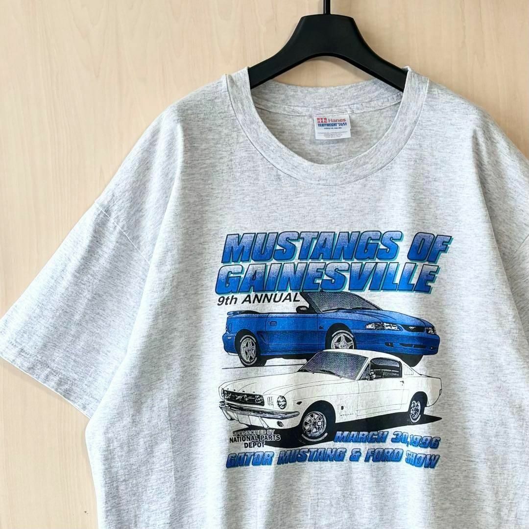 Hanes(ヘインズ)の90s メキシコ製古着　ヴィンテージ　ヘインズ　フォード　マスタング　Tシャツ メンズのトップス(Tシャツ/カットソー(半袖/袖なし))の商品写真