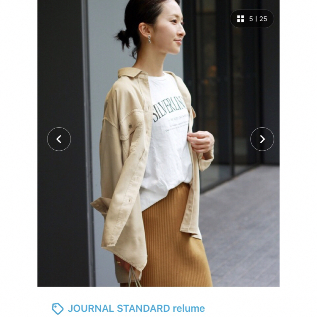 JOURNAL STANDARD relume(ジャーナルスタンダードレリューム)の美品　JOURNAL STANDARD relume  ワークシャツ レディースのトップス(シャツ/ブラウス(長袖/七分))の商品写真