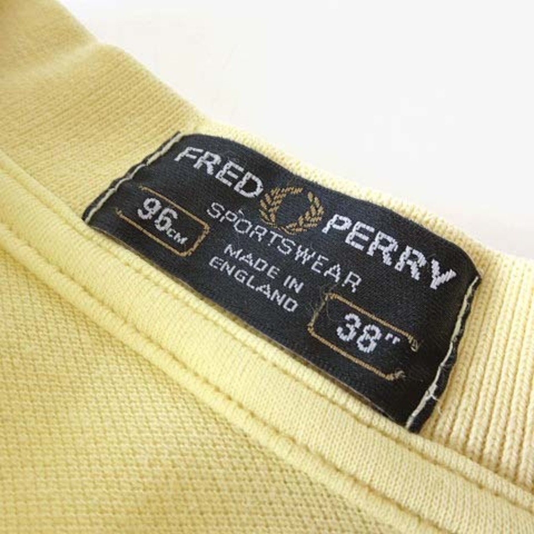 FRED PERRY(フレッドペリー)のイングランド製 フレッドペリー ポロシャツ 80’S ロゴ 刺繍 半袖 M 黄 メンズのトップス(ポロシャツ)の商品写真