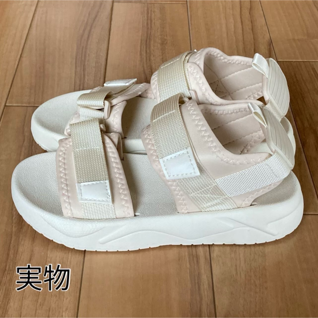 スポーツサンダル 24.5cm ホワイト 厚底 サンダル 韓国 リゾート 旅行 レディースの靴/シューズ(サンダル)の商品写真
