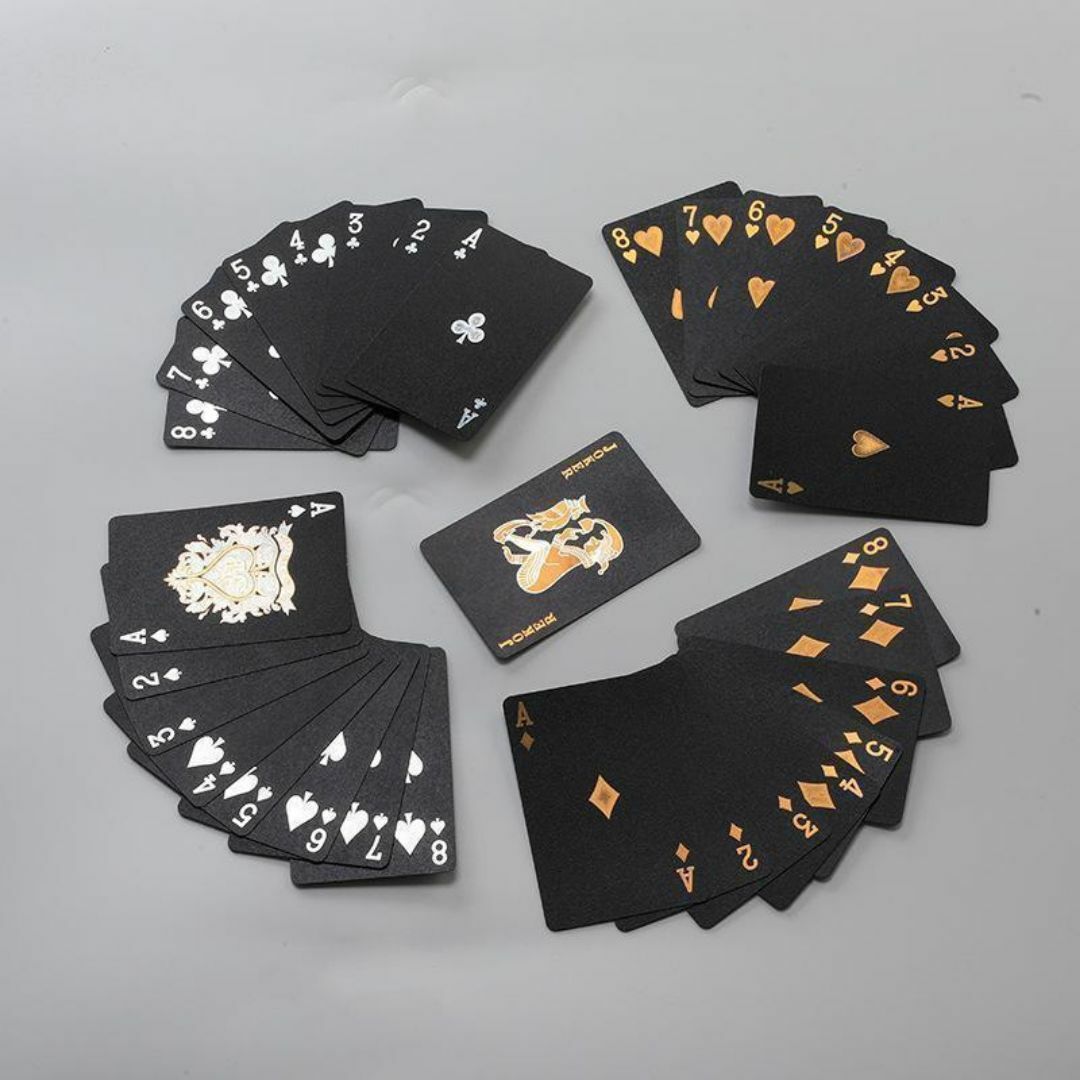 【プラスチックトランプ】ブラック マジック 防水 マジック ポーカー ゴールド エンタメ/ホビーのテーブルゲーム/ホビー(トランプ/UNO)の商品写真