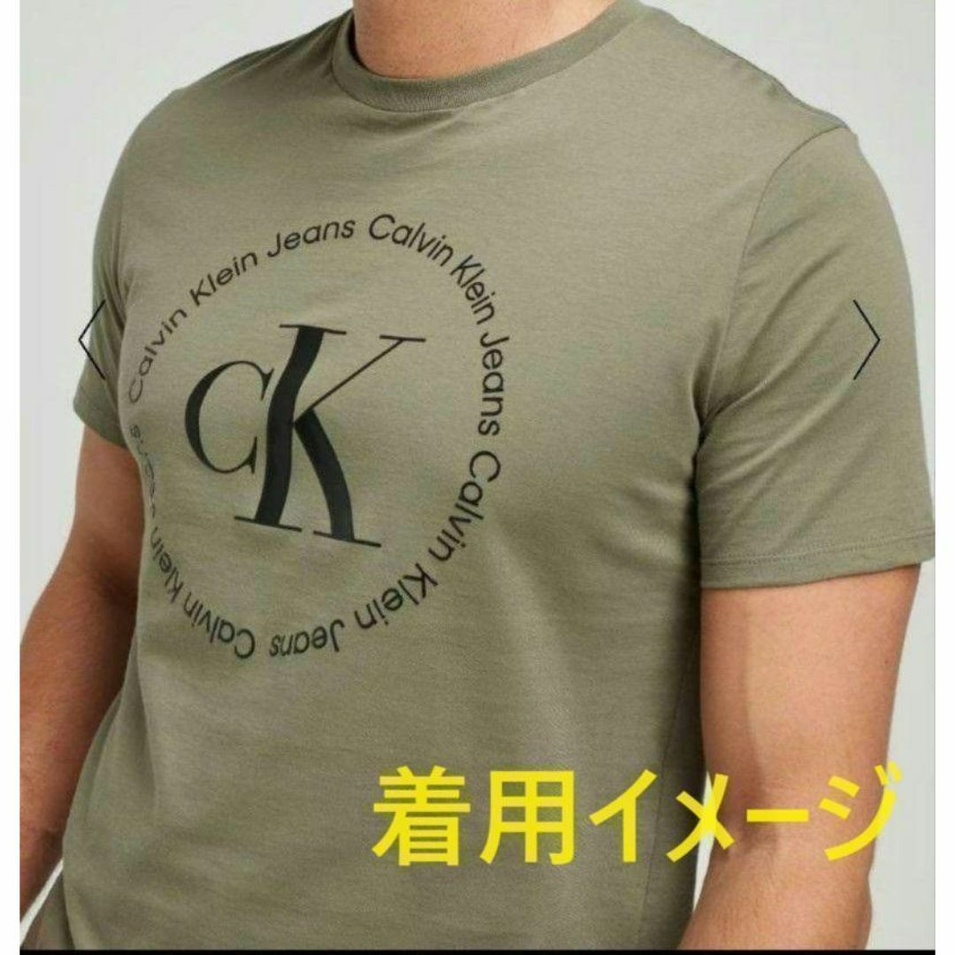 Calvin Klein(カルバンクライン)の【新品】カルバンクライン　Tシャツ　L　カーキ　Calvin Klein メンズのトップス(Tシャツ/カットソー(半袖/袖なし))の商品写真