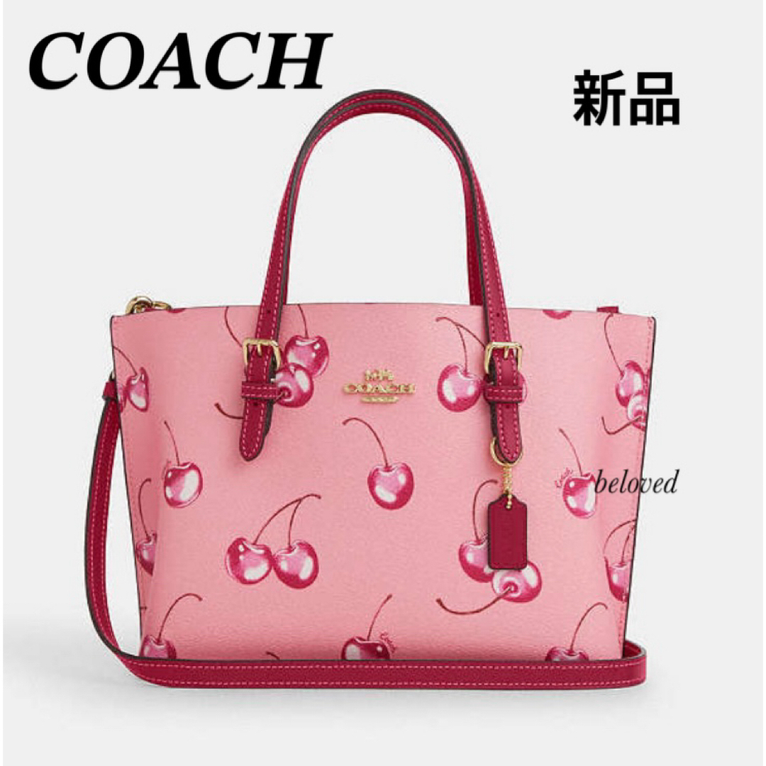 COACH - 新作 coach コーチ モリー トート 25 チェリー プリント COACH - 新作 coach コーチ モリー トート 25 チェリー プリント