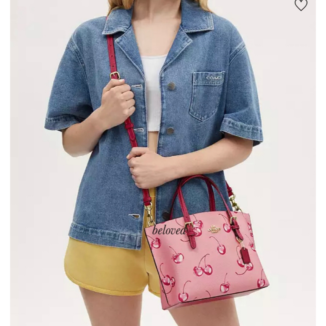 COACH - 新作 coach コーチ モリー トート 25 チェリー プリント COACH - 新作 coach コーチ モリー トート 25 チェリー プリント