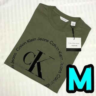 【新品】カルバンクライン　Tシャツ　M　カーキ　Calvin Klein