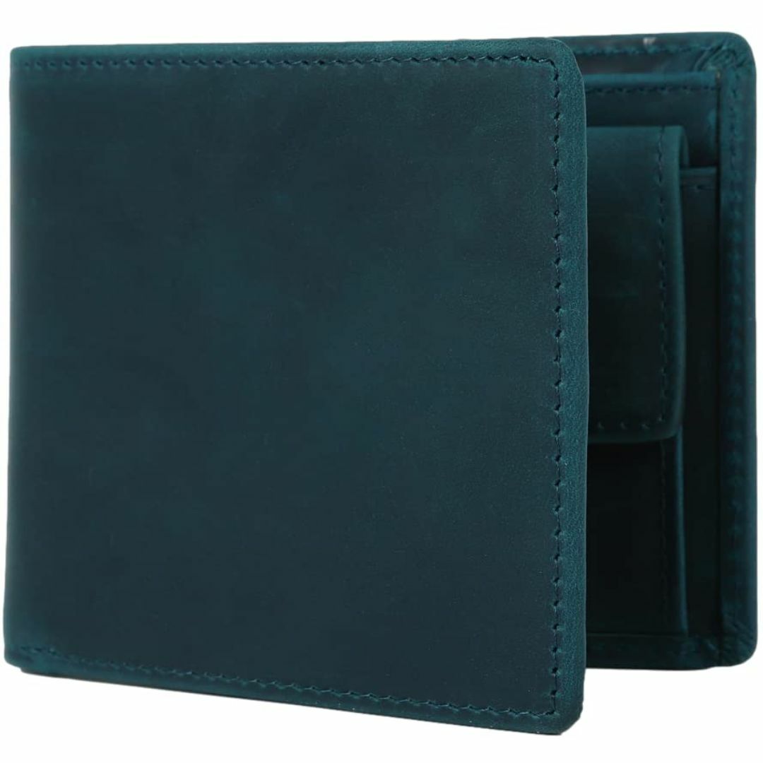 色: ブルー[亀登鞄製作所] 二つ折り 財布 メンズ 本革 (ブルー) メンズのバッグ(その他)の商品写真