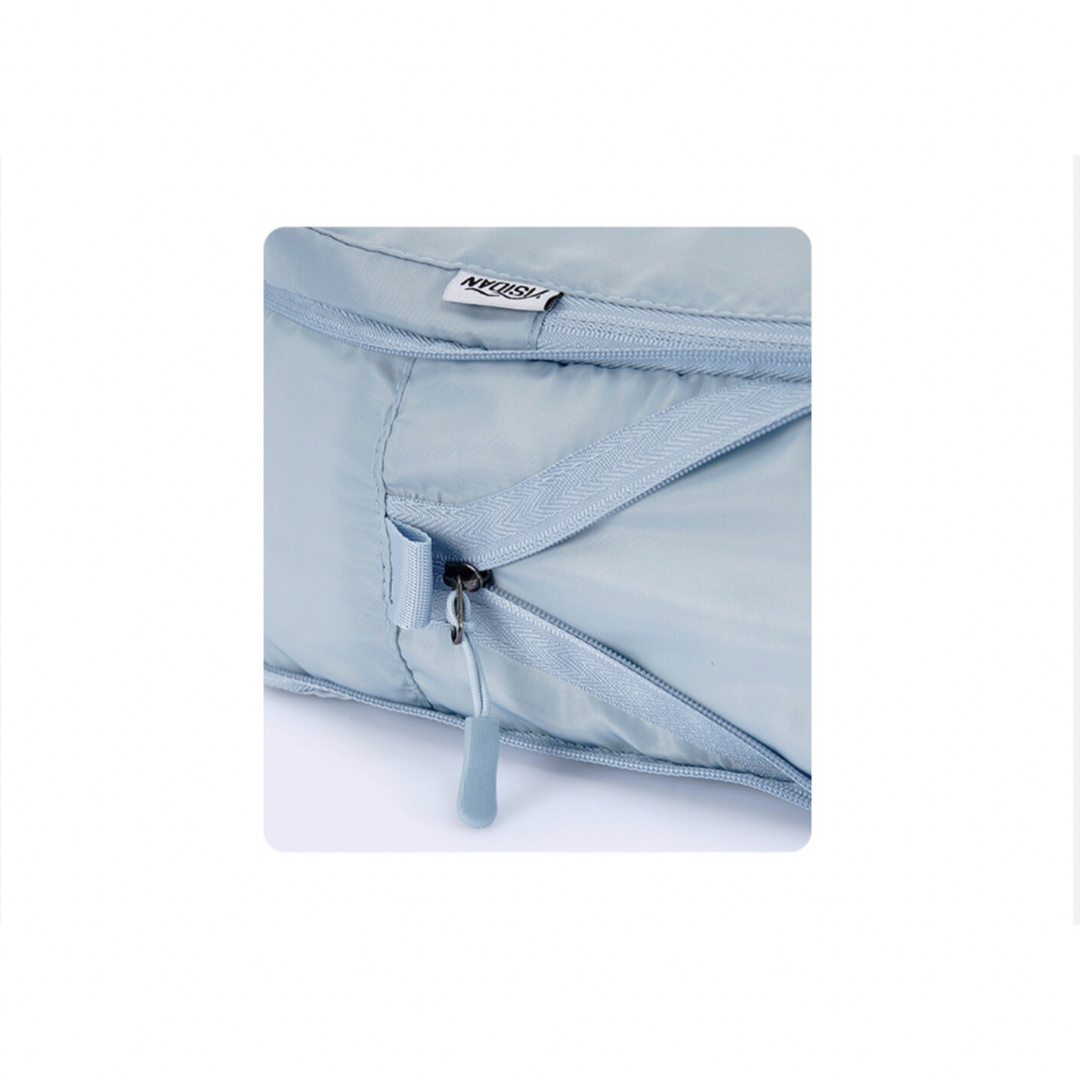 【グレー】 トラベルポーチ　圧縮ポーチ　２点セット　圧縮袋　収納袋　圧縮バッグ インテリア/住まい/日用品の日用品/生活雑貨/旅行(旅行用品)の商品写真
