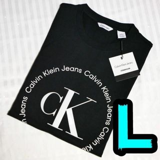 カルバンクライン(Calvin Klein)の【新品】カルバンクライン　Tシャツ　L　黒　Calvin Klein(Tシャツ/カットソー(半袖/袖なし))