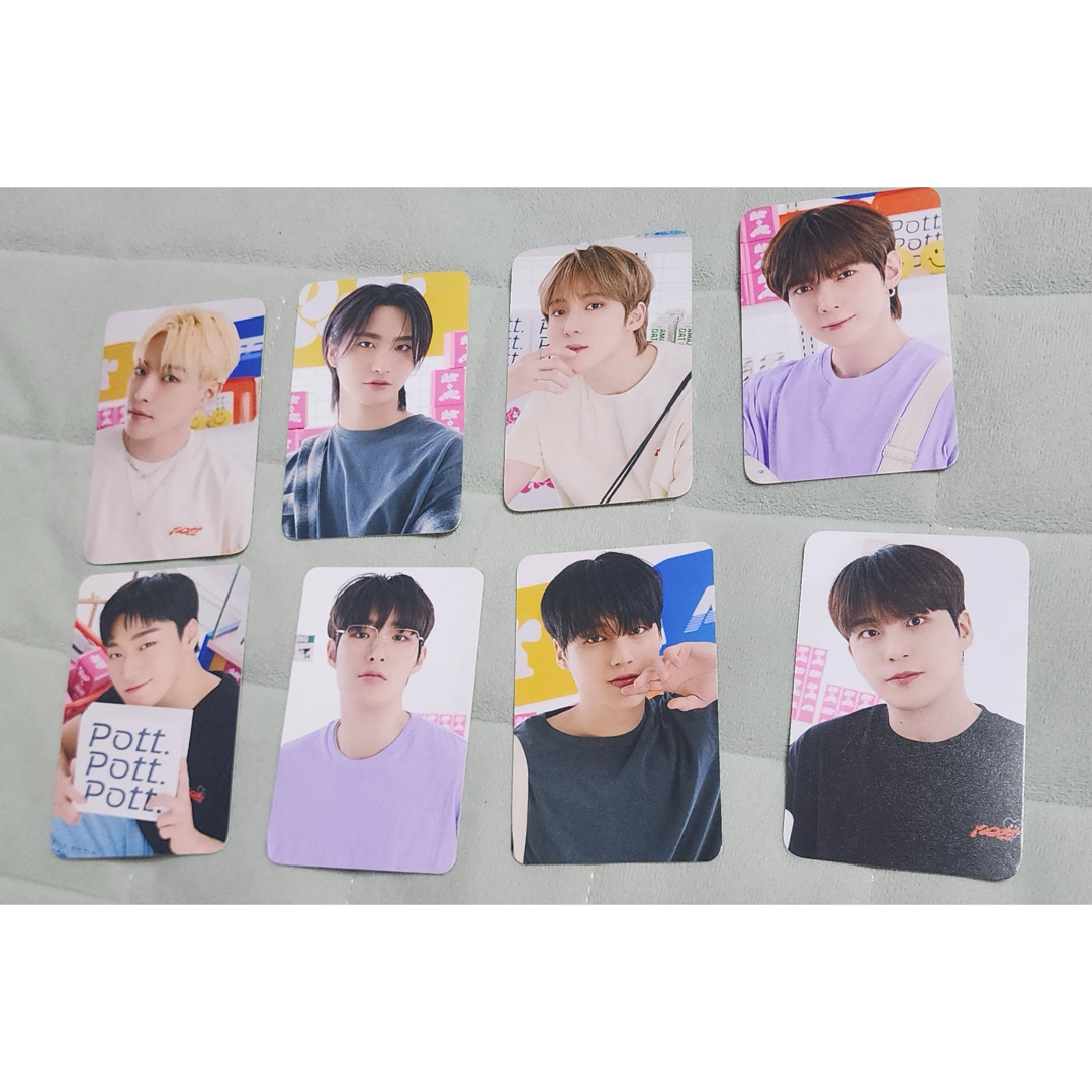 ATEEZ pott. コラボ 特典 トレカ 8枚 コンプリート ラキドロ ATEEZ pott. コラボ 特典 トレカ 8枚 コンプリート ラキドロ