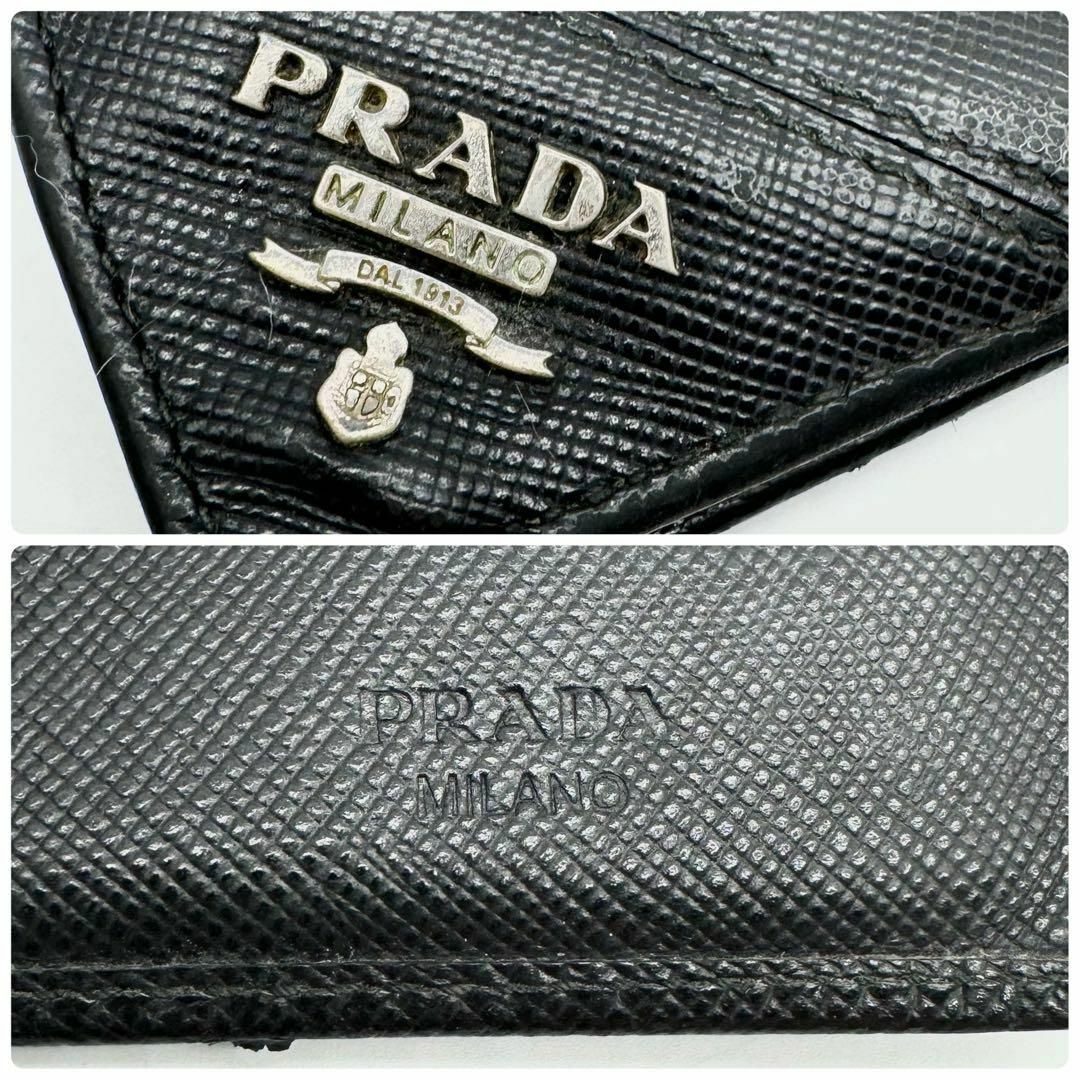 PRADA(プラダ)の【希少✨】PRADA サフィアーノ メタルロゴ 長財布 折り財布 二つ折り 黒 レディースのファッション小物(財布)の商品写真