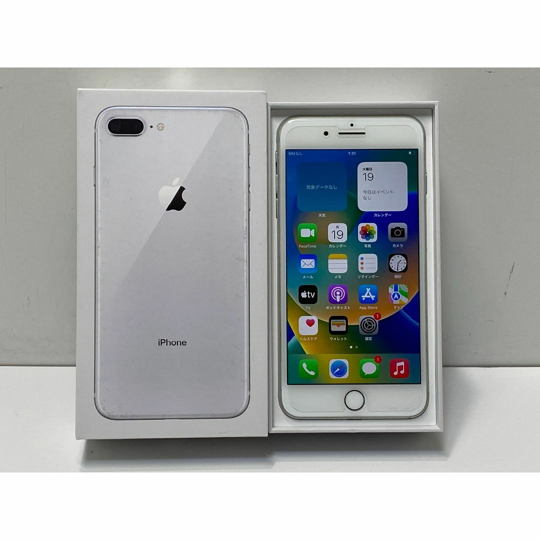 Apple(アップル)のiPhone8 Plus 64GB シルバー MQ9L2J／A SIMフリー20 スマホ/家電/カメラのスマートフォン/携帯電話(スマートフォン本体)の商品写真