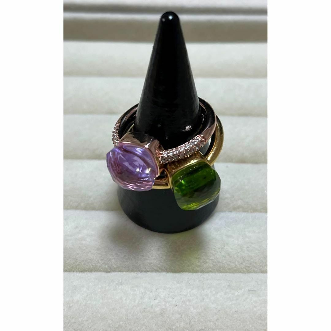 006桜色キャンディーリング　指輪　ストーン ポメラート風ヌードリング レディースのアクセサリー(リング(指輪))の商品写真