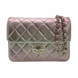 シャネル(CHANEL)のシャネル CHANEL ショルダーバッグ レザー シルバー×メタリックピンク レディース 送料無料【中古】 z0859(ショルダーバッグ)