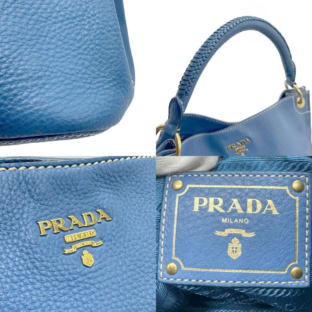 PRADA(プラダ)のプラダ PRADA ショルダーバッグ レザー ブルー レディース 送料無料【中古】 z0910 レディースのバッグ(ショルダーバッグ)の商品写真