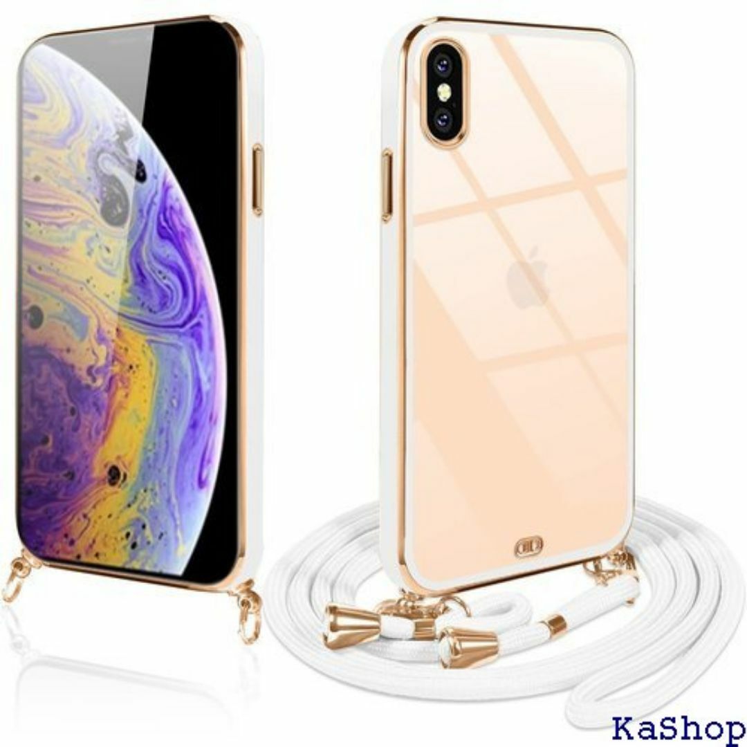 iPhone XS ケース クリア ショルダー iph 衝 X ホワイト 502 スマホ/家電/カメラのスマホ/家電/カメラ その他(その他)の商品写真