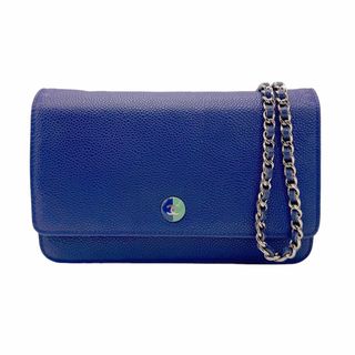 CHANEL - シャネル CHANEL  チェーンウォレット レザー ブルー レディース 送料無料【中古】 z0912