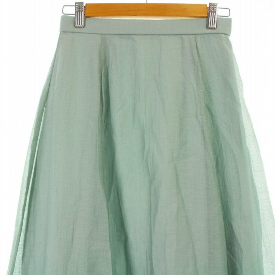 NOLLEY'S(ノーリーズ)のノーリーズ スカート フレア ミモレ ロング シアー 36 S ミントグリーン レディースのスカート(ロングスカート)の商品写真