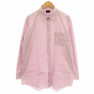ランバン(LANVIN)のランバン LANVIN シャツ ストライプ ワイシャツ 44 白 ピンク紫(シャツ)