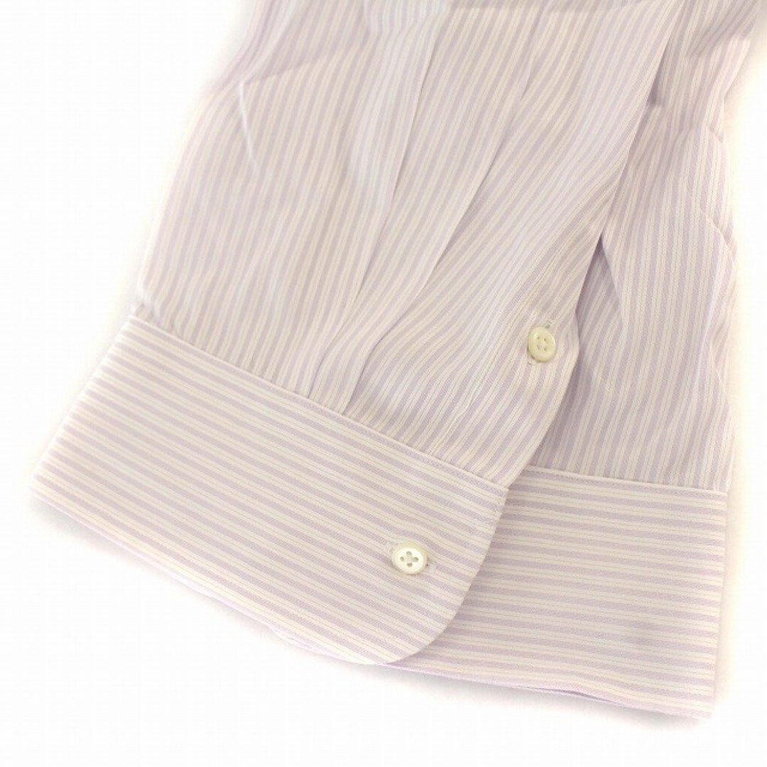 LANVIN(ランバン)のランバン LANVIN シャツ ストライプ ワイシャツ 長袖 L相当 白 紫 メンズのトップス(シャツ)の商品写真