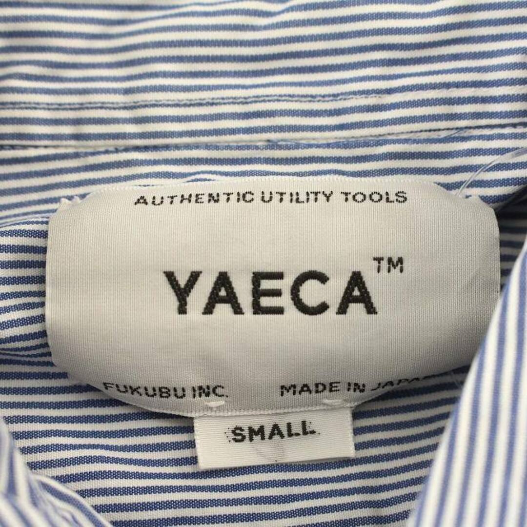 YAECA(ヤエカ)のヤエカ YAECA シャツ ストライプ スナップボタン 長袖 S 青 白 レディースのトップス(シャツ/ブラウス(長袖/七分))の商品写真