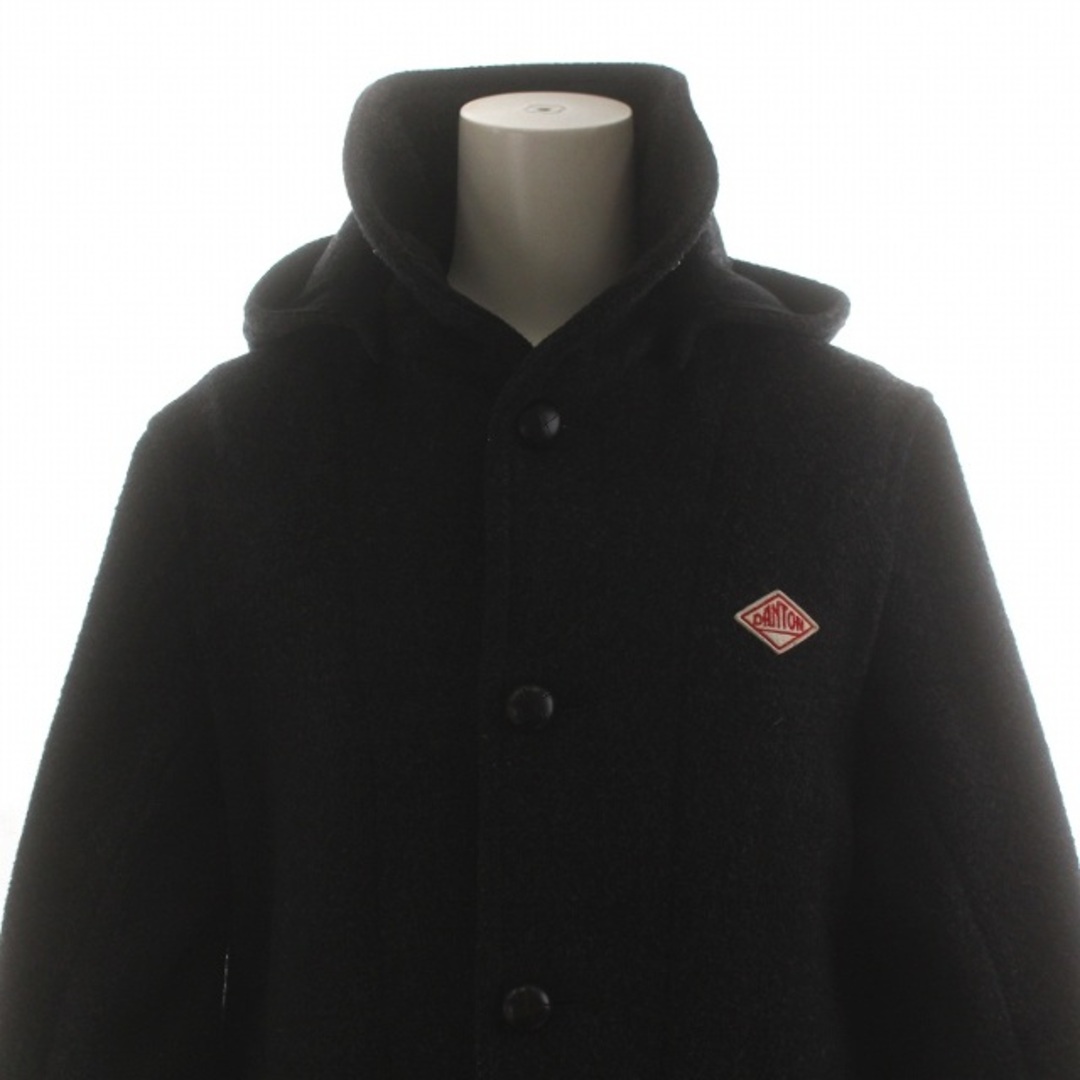 DANTON(ダントン)のダントン ウールモッサシングルコート ロング丈 フード 34 XS 黒 レディースのジャケット/アウター(その他)の商品写真