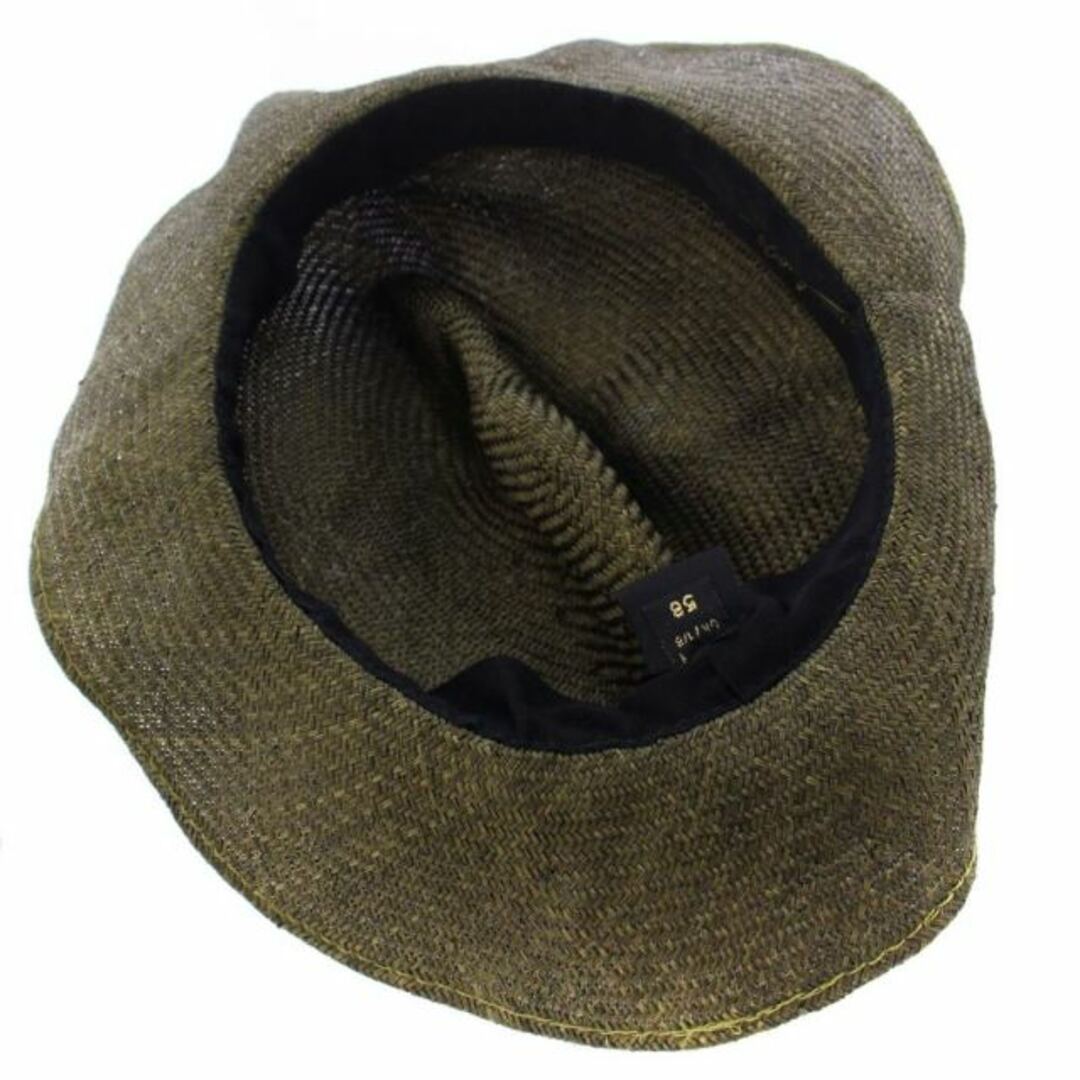 Borsalino(ボルサリーノ)のBorsalino ストローハット 麦わら帽子 イタリア製 58 緑 メンズの帽子(その他)の商品写真