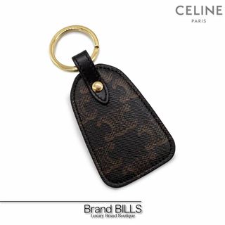 セリーヌ(celine)の未使用品 セリーヌ キーリング キーホルダー トリオンフキャンバス カーフスキン ゴールド金具(キーホルダー)