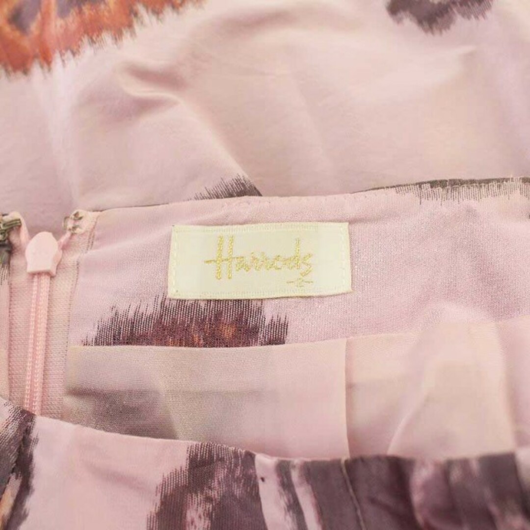 Harrods(ハロッズ)のハロッズ Harrods フレアスカート ひざ丈 総柄 シルク 2 M ピンク レディースのスカート(ひざ丈スカート)の商品写真