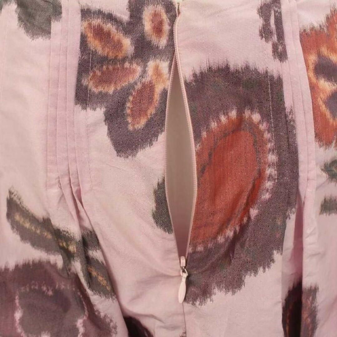 Harrods(ハロッズ)のハロッズ Harrods フレアスカート ひざ丈 総柄 シルク 2 M ピンク レディースのスカート(ひざ丈スカート)の商品写真