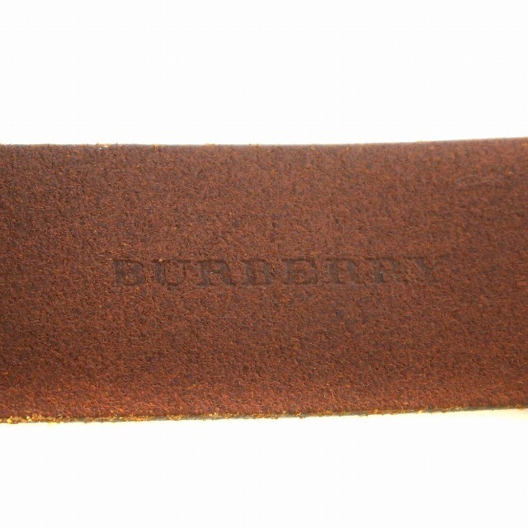 BURBERRY(バーバリー)のバーバリー BURBERRY レザーベルト シルバーバックル 茶 ブラウン メンズのファッション小物(ベルト)の商品写真