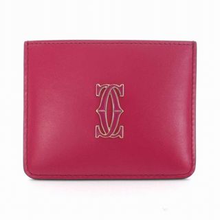 カルティエ(Cartier)のカルティエ C ドゥ シンプルカードホルダー ダブルC カードケース ピンク(名刺入れ/定期入れ)