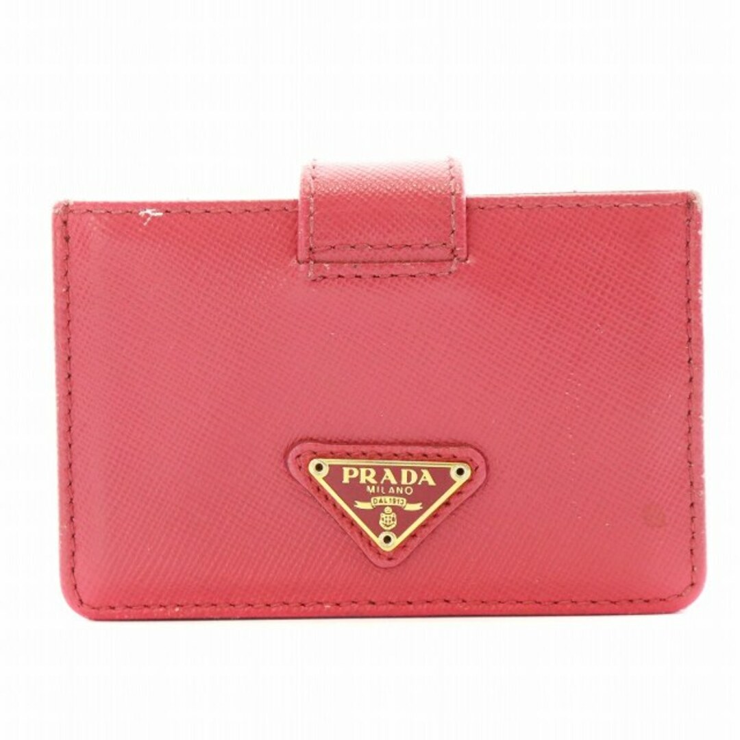 PRADA(プラダ)のプラダ 三角プレート サフィアーノ レザー カードケース ピンク 1M1211 レディースのファッション小物(名刺入れ/定期入れ)の商品写真