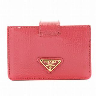 PRADA - プラダ 三角プレート サフィアーノ レザー カードケース ピンク 1M1211