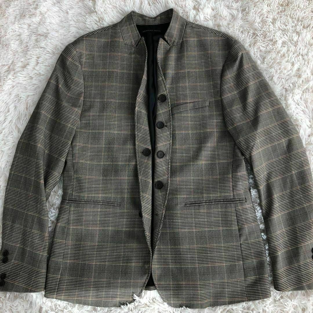 ZARA(ザラ)のZARAザラ　スタンドカラージャケット　ナポレオンジャケット　チェック52 メンズのジャケット/アウター(テーラードジャケット)の商品写真