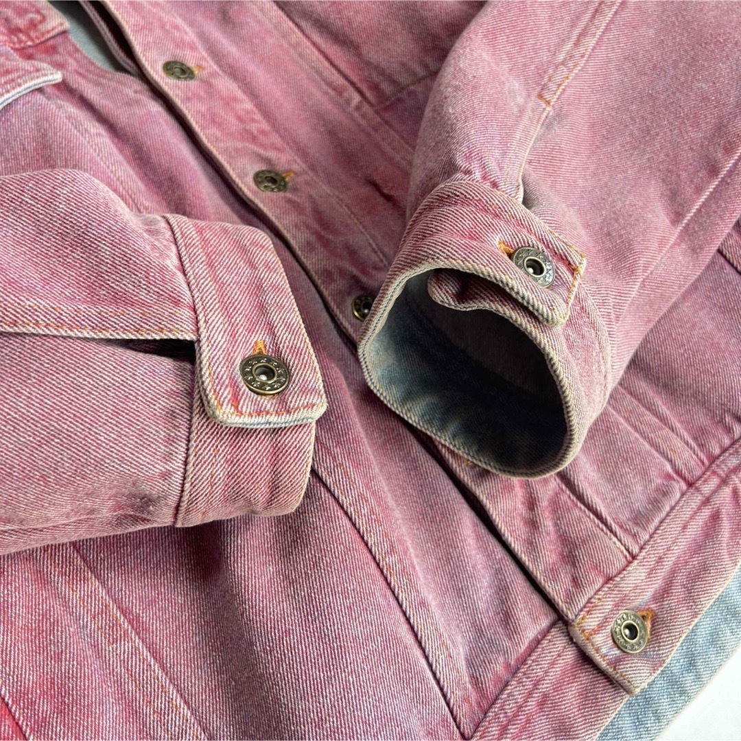 ワイプロジェクト レイヤードデニムジャケット ピンク メンズのジャケット/アウター(Gジャン/デニムジャケット)の商品写真