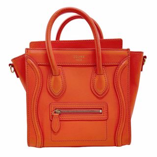 セリーヌ(celine)のセリーヌ CELINE ハンドバッグ ショルダーバッグ ラゲージ ナノショッパー レザー オレンジ レディース 送料無料【中古】 z0975(ハンドバッグ)