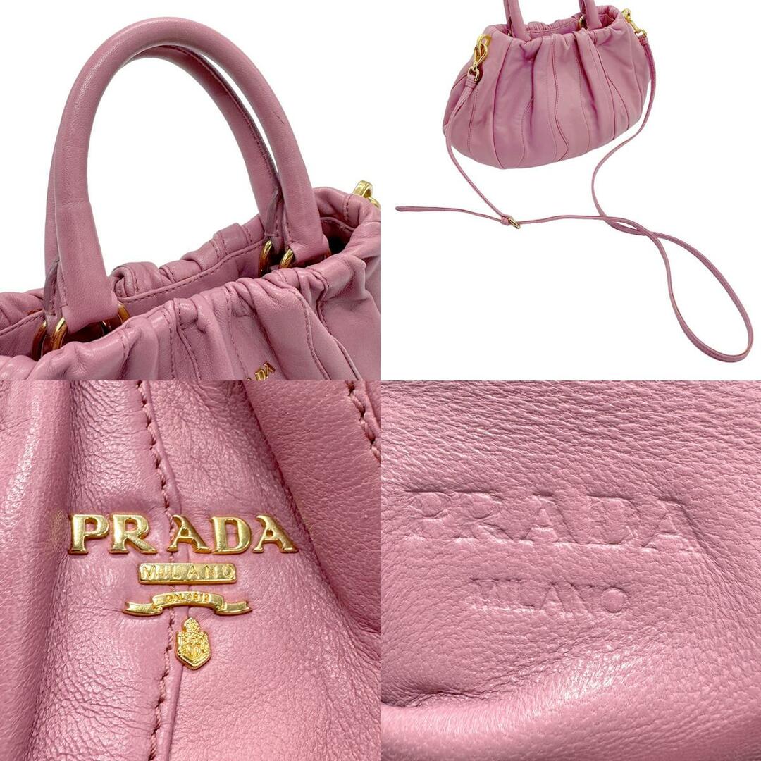 PRADA(プラダ)のプラダ PRADA ハンドバッグ ショルダーバッグ レザー ピンク レディース 送料無料【中古】 z0994 レディースのバッグ(ハンドバッグ)の商品写真