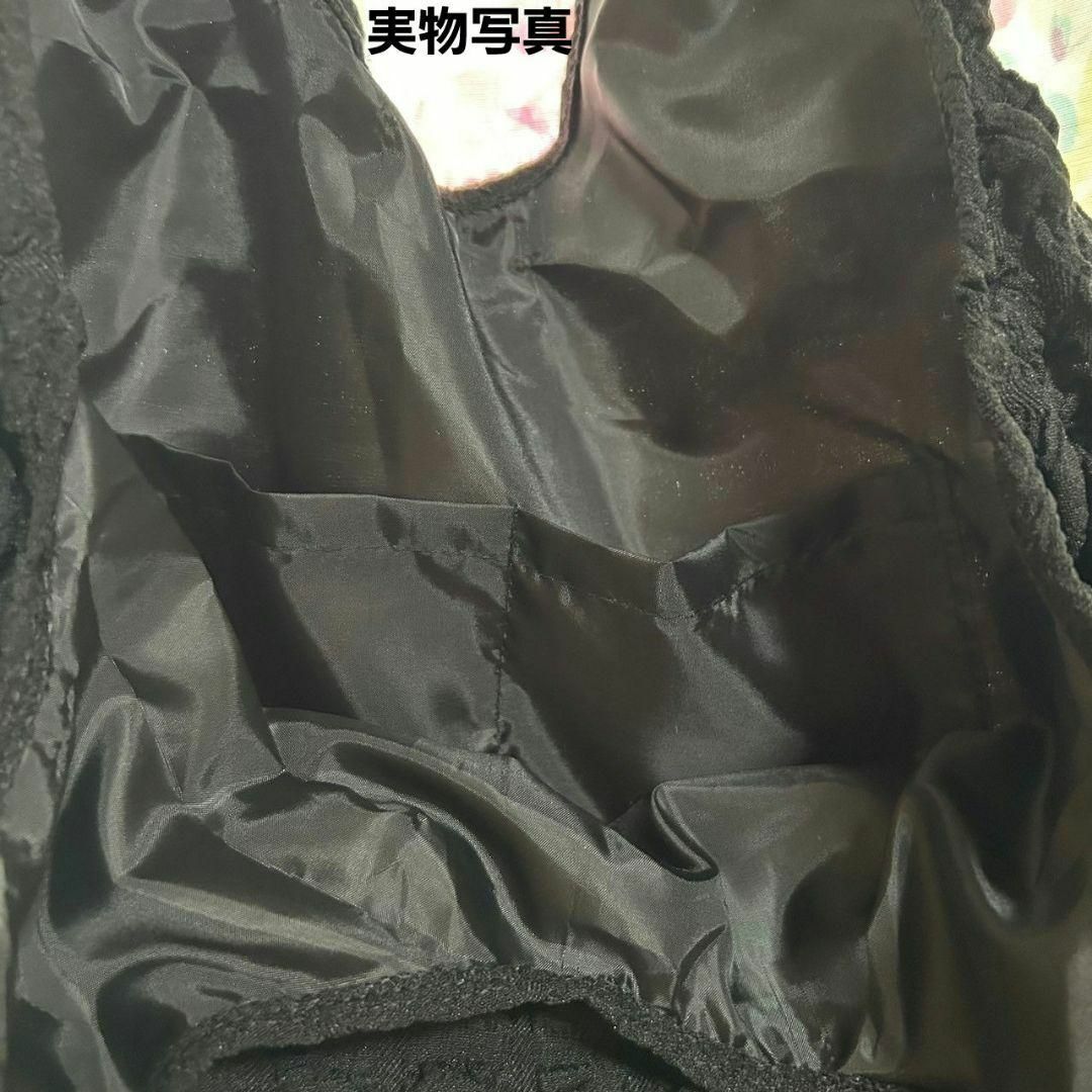 可愛い❤大容量 ポコポコ トート エコ バッグ ブラック 黒  A4 韓国 レディースのバッグ(トートバッグ)の商品写真