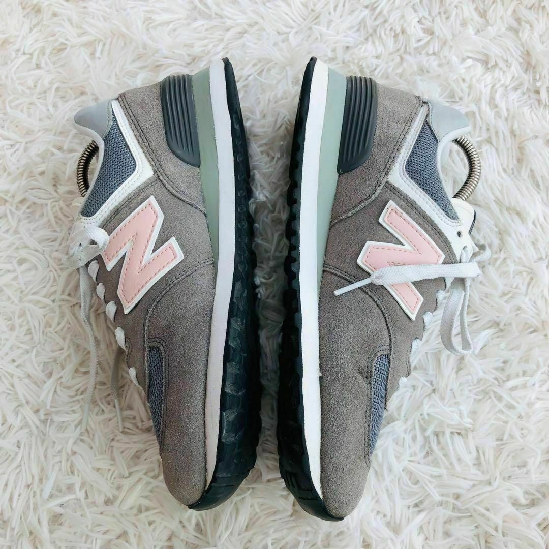 New Balance(ニューバランス)のニューバランスNEW BALANCEスニーカーWL574BTAグレーピンク レディースの靴/シューズ(スニーカー)の商品写真