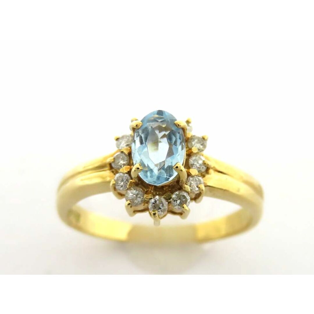 ジュエリーマキ(ジュエリーマキ)のジュエリーマキ K18YG アクアマリン0.43ct メレダイヤ0.17ct リング #10【池袋店】【中古】 レディースのアクセサリー(リング(指輪))の商品写真