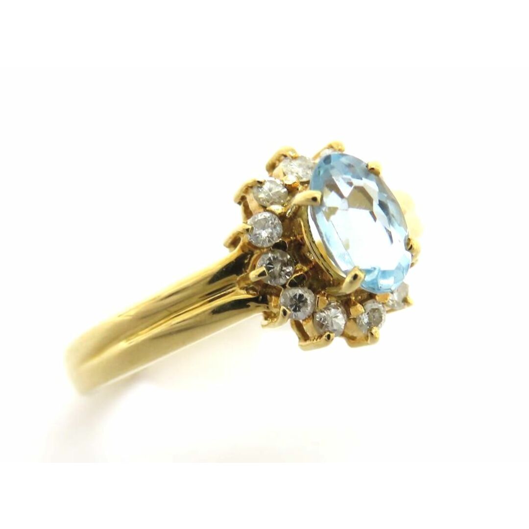 ジュエリーマキ(ジュエリーマキ)のジュエリーマキ K18YG アクアマリン0.43ct メレダイヤ0.17ct リング #10【池袋店】【中古】 レディースのアクセサリー(リング(指輪))の商品写真