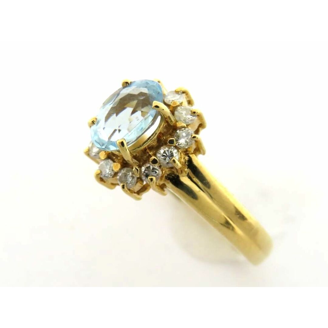 ジュエリーマキ(ジュエリーマキ)のジュエリーマキ K18YG アクアマリン0.43ct メレダイヤ0.17ct リング #10【池袋店】【中古】 レディースのアクセサリー(リング(指輪))の商品写真