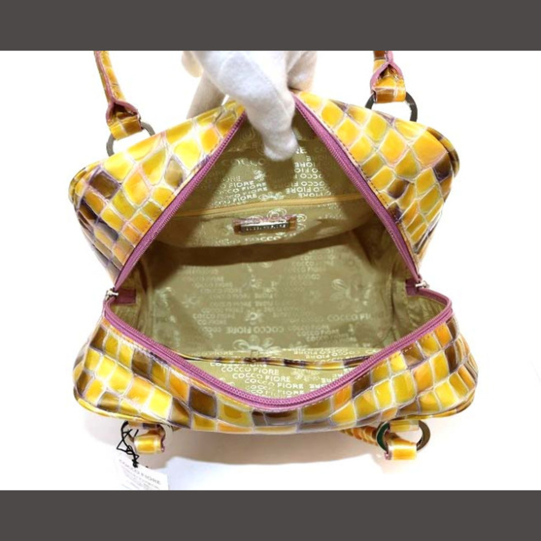 other(アザー)のコッコフィオーレ トートバッグ ハンドバッグ エナメル 黄色 レディースのバッグ(トートバッグ)の商品写真