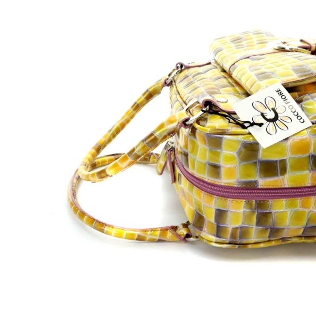 other(アザー)のコッコフィオーレ トートバッグ ハンドバッグ エナメル 黄色 レディースのバッグ(トートバッグ)の商品写真