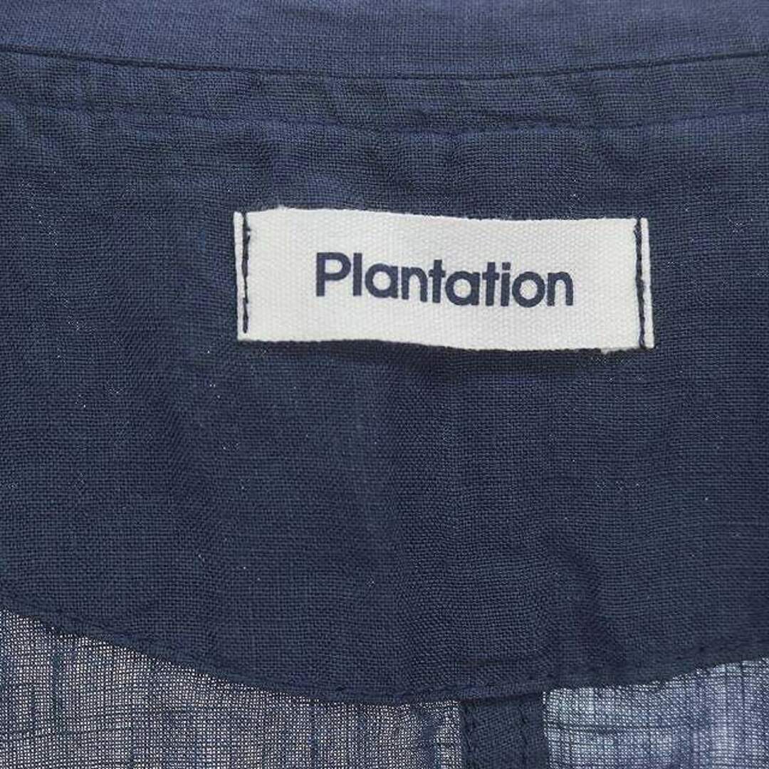 Plantation(プランテーション)のプランテーション 22AW リネンシャツワンピース ロング 長袖 M 紺 レディースのワンピース(ロングワンピース/マキシワンピース)の商品写真