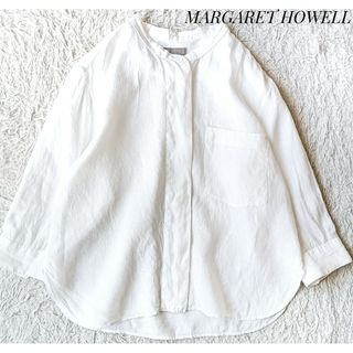 MARGARET HOWELL - 【マーガレットハウエル】SHIRTING LINEN カラーレスシャツ 22SS