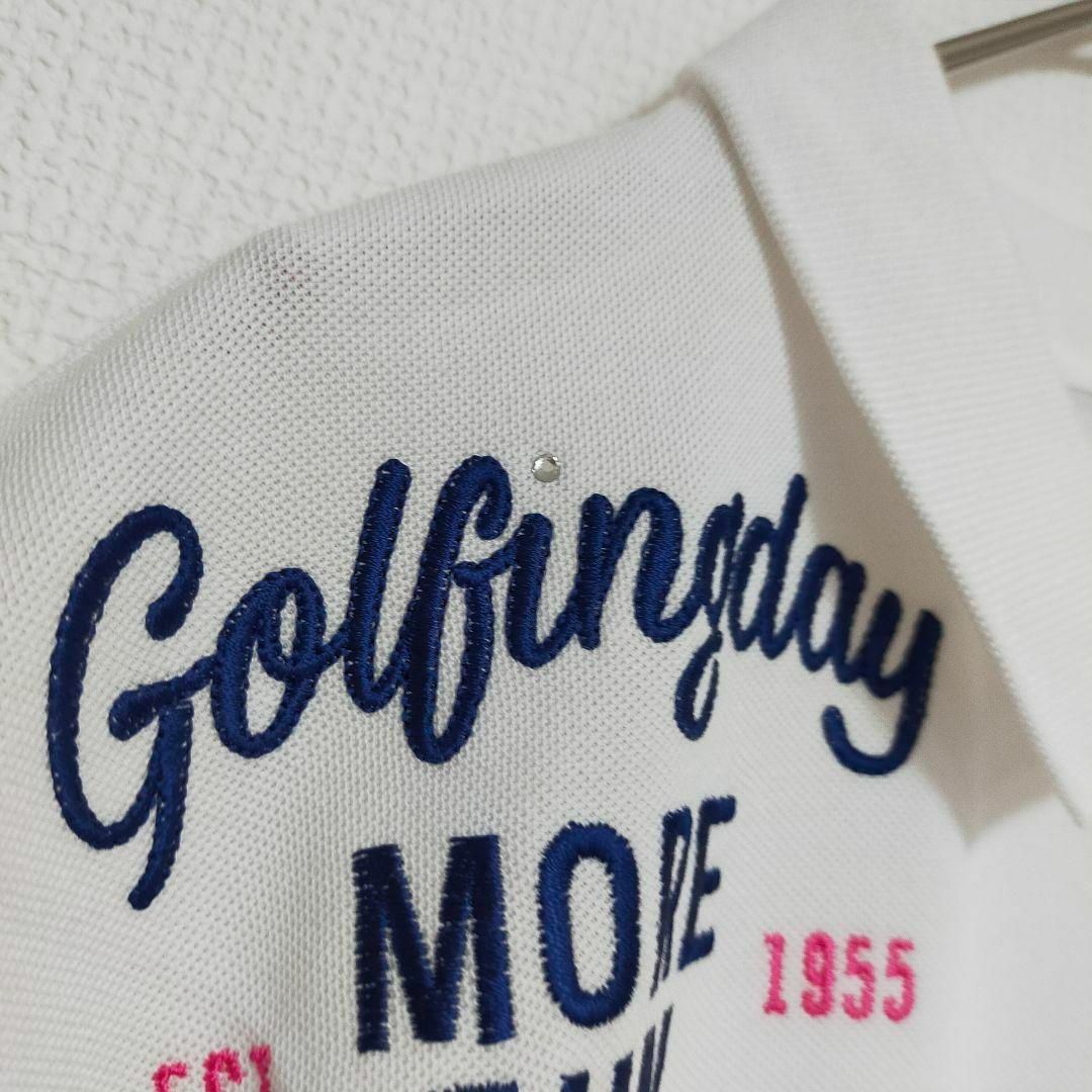 Munsingwear(マンシングウェア)の美品 マンシングウェア ゴルフウェア トップス ポロ レディース 白 刺繍 LL スポーツ/アウトドアのゴルフ(ウエア)の商品写真